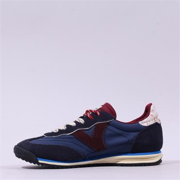 Victoria Saturno Retro Laced Trainer - Navy Bordo Combi